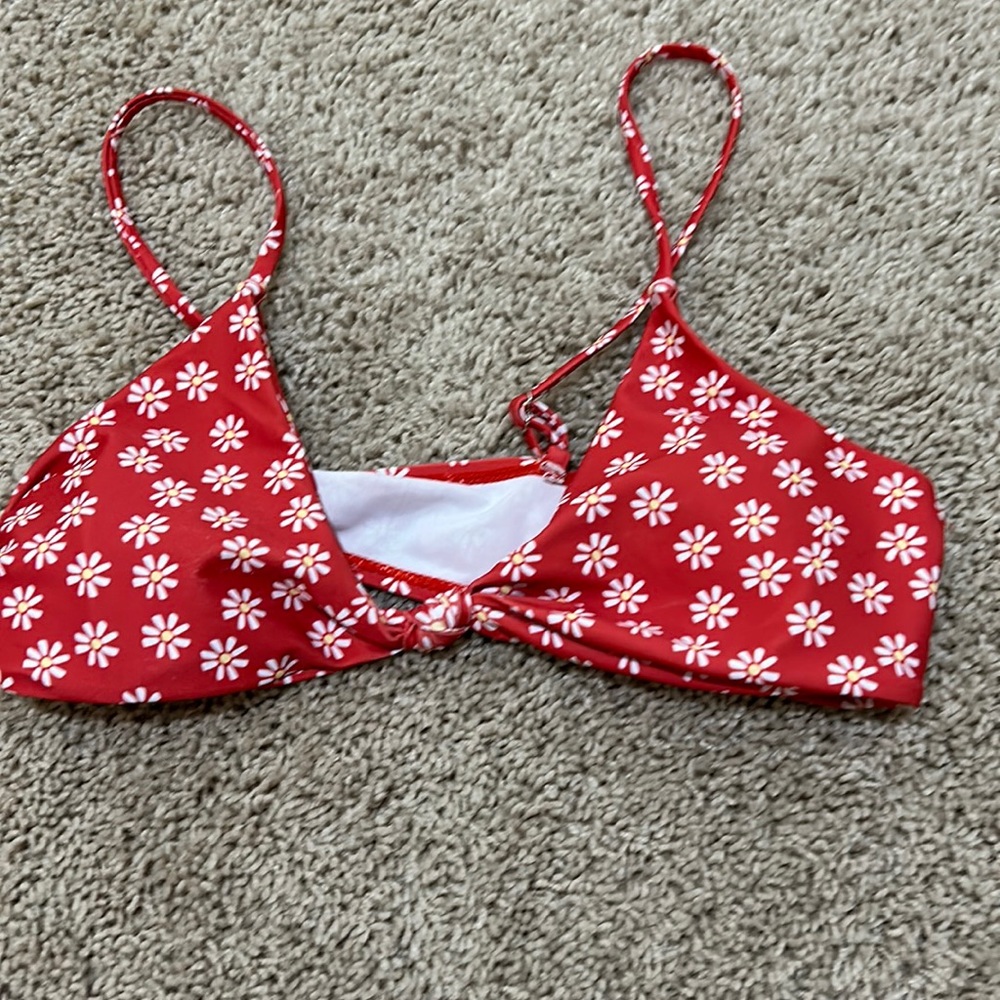Cute floral red bikini top